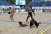 Deutsch: Beachhandball Europameisterschaften 2019 (Beach handball Euro); Tag 3: 4. Juli 2019 – Frauen, Hauptrunde Gruppe II, Deutschland-Spanien 1:2 (18:24, 24:14, 8:9) English: Beach handball Euro; Day 3: 4 July 2019 – Women Main Round Group II – Germany-Spain 1:2 (18:24, 24:14, 8:9)