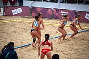 Deutsch: Beachhandball bei den Olympischen Jugendspielen 2018; Tag 5, 10. November 2018; Mädchen, Hauptrunde - Kroatien-Argentinien 1:2 English: Beach handball at the 2018 Summer Youth Olympics at 11 October 2018 – Girls Main Round – Croatia-Argentina 1:2