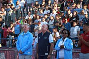 Deutsch: Beachhandball bei den Olympischen Jugendspielen 2018 in Buenos Aires; Tag 7, 13. Oktober 2018; Medaillenzeremonie Mädchen - Gold: Argentinien, Silber: Kroatien, Bronze: Ungarn English: Beach handball at the 2018 Summer Youth Olympics in Buenos Aires at 13 October 2018 – Medal Ceremony Girls - Gold: Argentina, Silver: Croatia, Bronze: Hungary Español: Handball de playa en los Juegos Olimpicos de la Juventud Buenos Aires 2018 en 13 de octubre de 2018 – Medalla Ceremonia para niñas - Oro: Argentina, Plata: Croacia, Bronce: Hungría