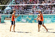 Deutsch: Beachvolleyball bei den Olympischen Jugendspielen 2018; Tag 8, 14. Oktober 2018; Mädchen, Achtelfinale – Mexiko-China 0:2 (15–21/16–21) English: Beach volleyball at the 2018 Summer Youth Olympics at 14 October 2018 – Girls Round of 16 – Mexico-China 0:2 (15–21/16–21)