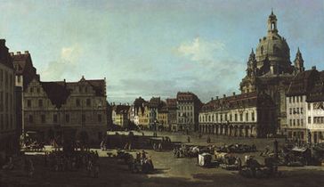 Il Mercato Nuovo di Dresda visto dalla Moritzstrasse, Bernardo Bellotto, 1750 circa