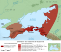 Extension du Royaume du Bosphore (en rouge clair à l'ouest) sous Aspourgos.