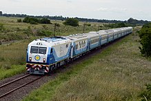 One of the new long-distance CNR CKD8 locomotives which began operation in 2014. CNR en Mar del Plata 2.jpg