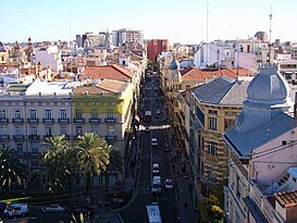 Carrer de la Pau de València, z věže Santa Caterina.JPG