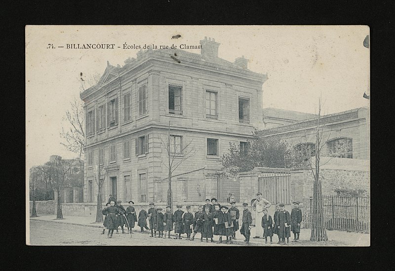 File:Carte postale - Boulogne-Billancourt - Ecole de la rue de Clamart - 9FI-BOU 158.jpg