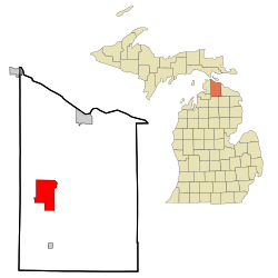 Location of Indian River, Michigan