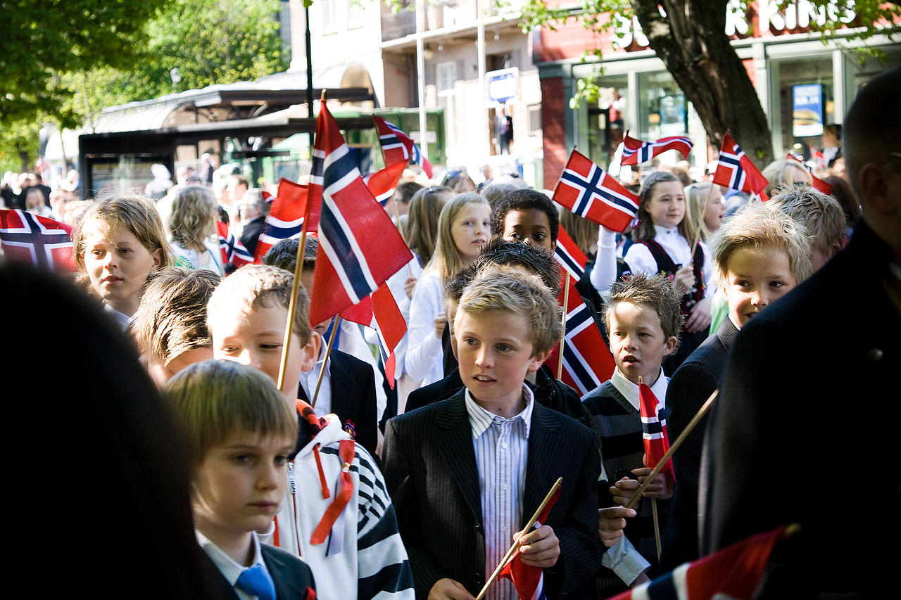 Childrens parade in Trondheim on National day -7