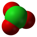 Modello tridimensionale di uno ione clorato (ClO−3