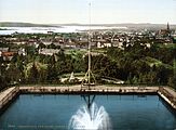 Panorama over daværende Christiania sett fra St. Hanshaugen. Fotokromtrykk fra 1890-tallet.