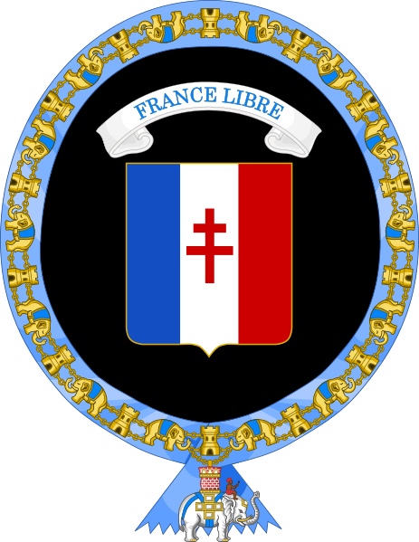 File:Coat of Arms of Charles De Gaulle (Order of the Elephant Variant).svg