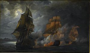 HMS Jupiter (слева) и HMS Medea против Triton