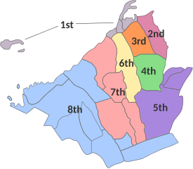 Map of Cavite's congressional districts since 2018 Congressional Districts of Cavite.svg