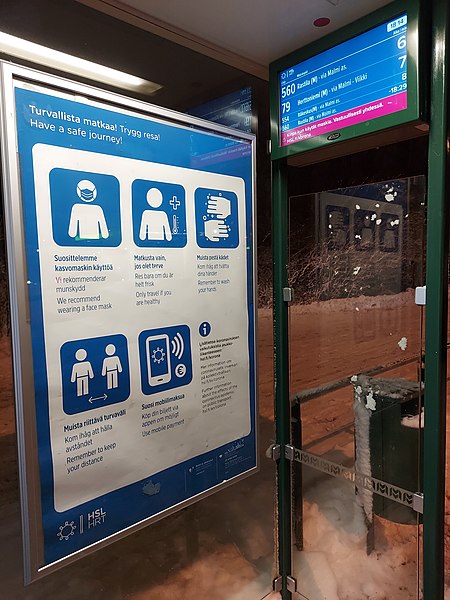 File:Covid-19 recommendations in a bus stop in Helsinki.jpg