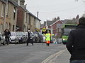 A lollipop woman, in Park Road, Cowes, Isle of Wight, seen just before 3pm after nearby schools had finished for the day.