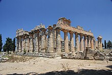 The reconstructed temple of Zeus, seen from the southwest. Cyrene (1) (8289544346).jpg