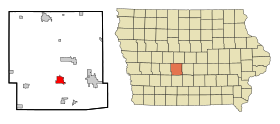 Dallas County Iowa Incorporated and Unincorporated areas Adel Highlighted.svg
