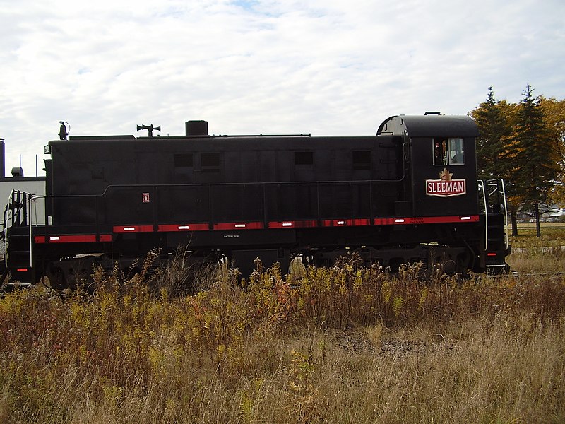 File:Diesel.locomotive.black.with.sleeman's.brewery.markings.guelph.ontario.2009.10.23.JPG