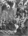 Kiĥoto rigardas la pupteatron de Majstro Petro. Ilustracio de Gustave Doré el Kiĥoto, ĉapitro 26, temo de El retablo de maese Pedro.