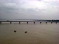 (Downstream view of Ganges from Kanpur railway bridge. Picture taken by Faiz Haider, using Nokia C2-03 phone on Saturday, August 25, ‎2012, ‏‎1:11:04 PM. )