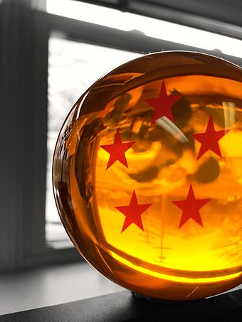 An acrylic replica of the Five-Star Dragon Ball.