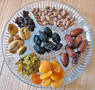 Dried fruit Fruit from which the majority of the original water content has been removed