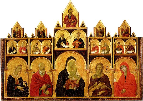 Madonna and Child with saints polyptych by Duccio (1311–18)