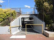 concrete pedestrian subway entrance