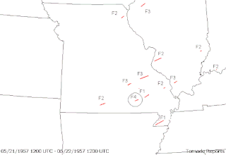 <span class="mw-page-title-main">May 1957 Central Plains tornado outbreak sequence</span> Weather event in the United States