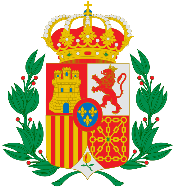 File:Escudo de España 1874-1931 con ramas de laurel.svg