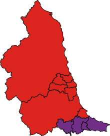 2014 results European Parliament election results, 2014 (North East England by council areas).svg