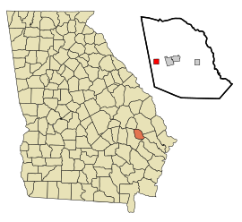 Evans County Georgia Incorporated and Unincorporated areas Bellville Highlighted.svg