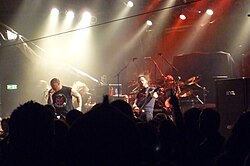 Exodus in Germany in 2010. From left to right: Lee Altus, Jack Gibson, Rob Dukes, Gary Holt, Tom Hunting