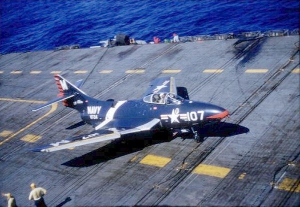 An F9F-6 of VF-24 on USS Essex in 1955