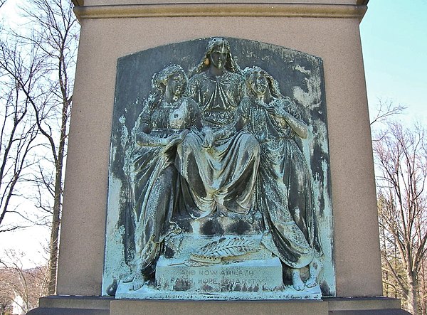 Faith, Hope and Charity on Moorhead Column, Allegheny Cemetery, Pittsburgh, Pennsylvania (1877).