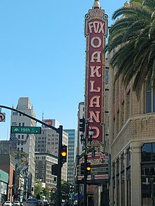 Fox Oakland Theater first opened in 1928. The theatre is listed on the National Register of Historic Places. As seen in 2018. Fox-oakland-theatre-uptown-oakland.jpg