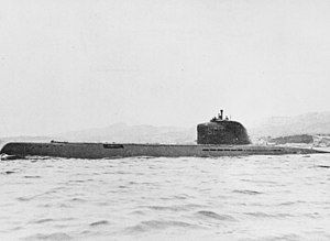 Französisches U-Boot Roland Morillot auf See c1950.jpg