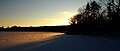 Winter sun setting across frozen Lake Echo in 2007