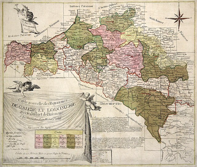 The 18 Kreise of Galicia and Lodomeria c. 1782.