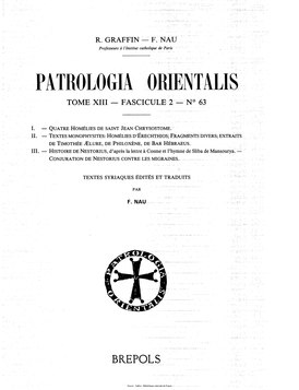 Титульный лист 8 тома Восточной Патрологии