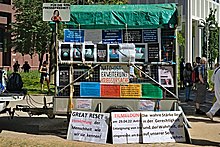 Placards protesting about COVID-19 responses and the "Great Reset", in Frankfurt, Germany, in 2022 Great Reset placards.jpg