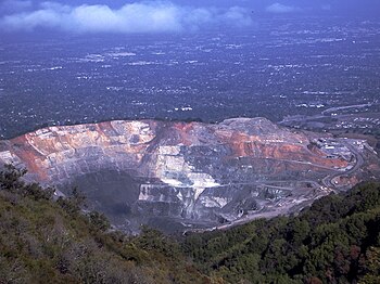 A view of Lehigh Permanente Quarry looking ove...