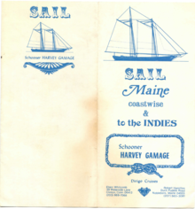 Sailing schedule and passage rates brochure from 1973 for Harvey Gamage (click link to see entire brochure) Harvey Gamage brochure.png