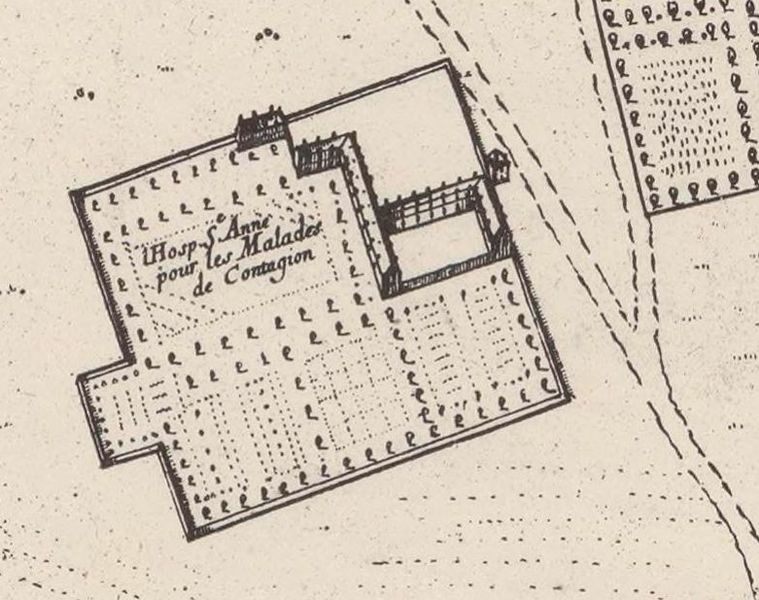 File:Hospital Sainte Anne pour les malades de contagion, plan Jouvin de Rochefort, 1672.jpg