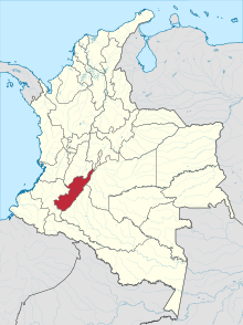 Розташування департамента Уїла на мапі Колумбії