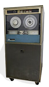 The less-expensive IBM 7330 data tape storage unit was used in many 7040 installations. IBM 7330 on white background.jpg