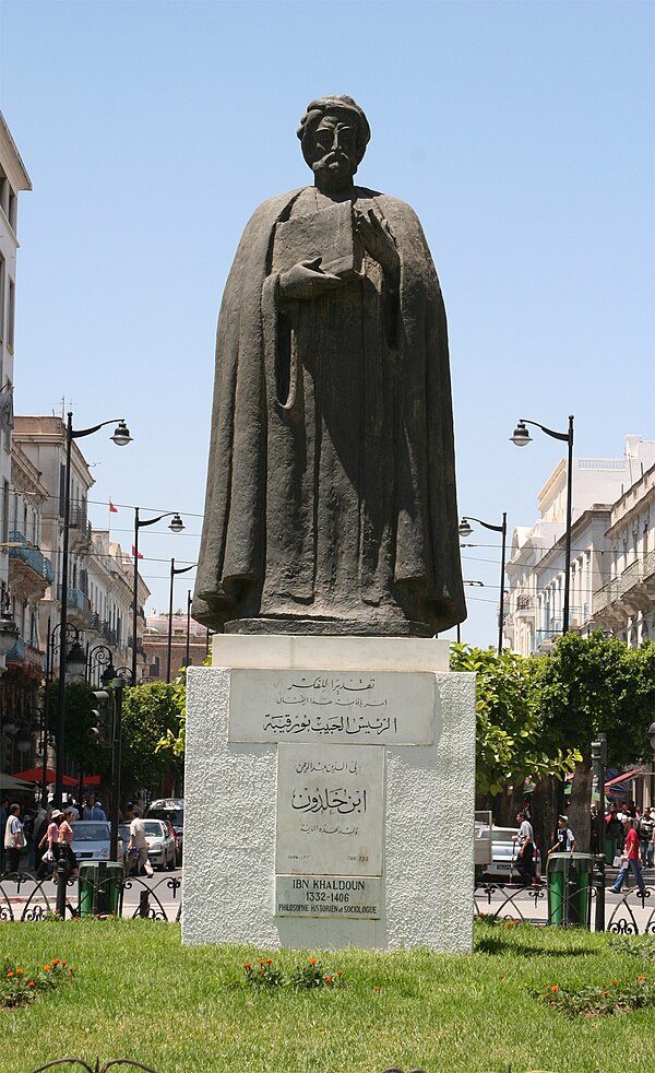 Ibn Khaldun statue in Tunis, Tunisia (1332–1406)