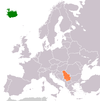 Location map for Iceland and Serbia.