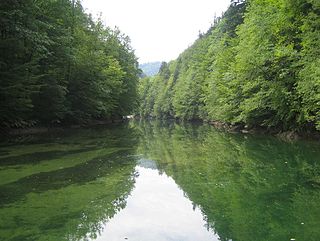 Idrijca river in Slovenia