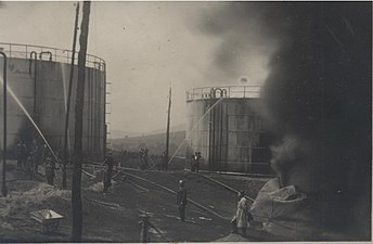 Incendiu la una dintre rafinăriile Moineștiului, 1935