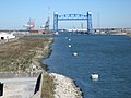 View from Claiborne Bridge looking toward the Lake, blue Florida Avenue Bridge in mid distance